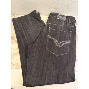 Evolution In Design Mens Black Contrast Stitch Jeans 32x32 Streetwear Y2K